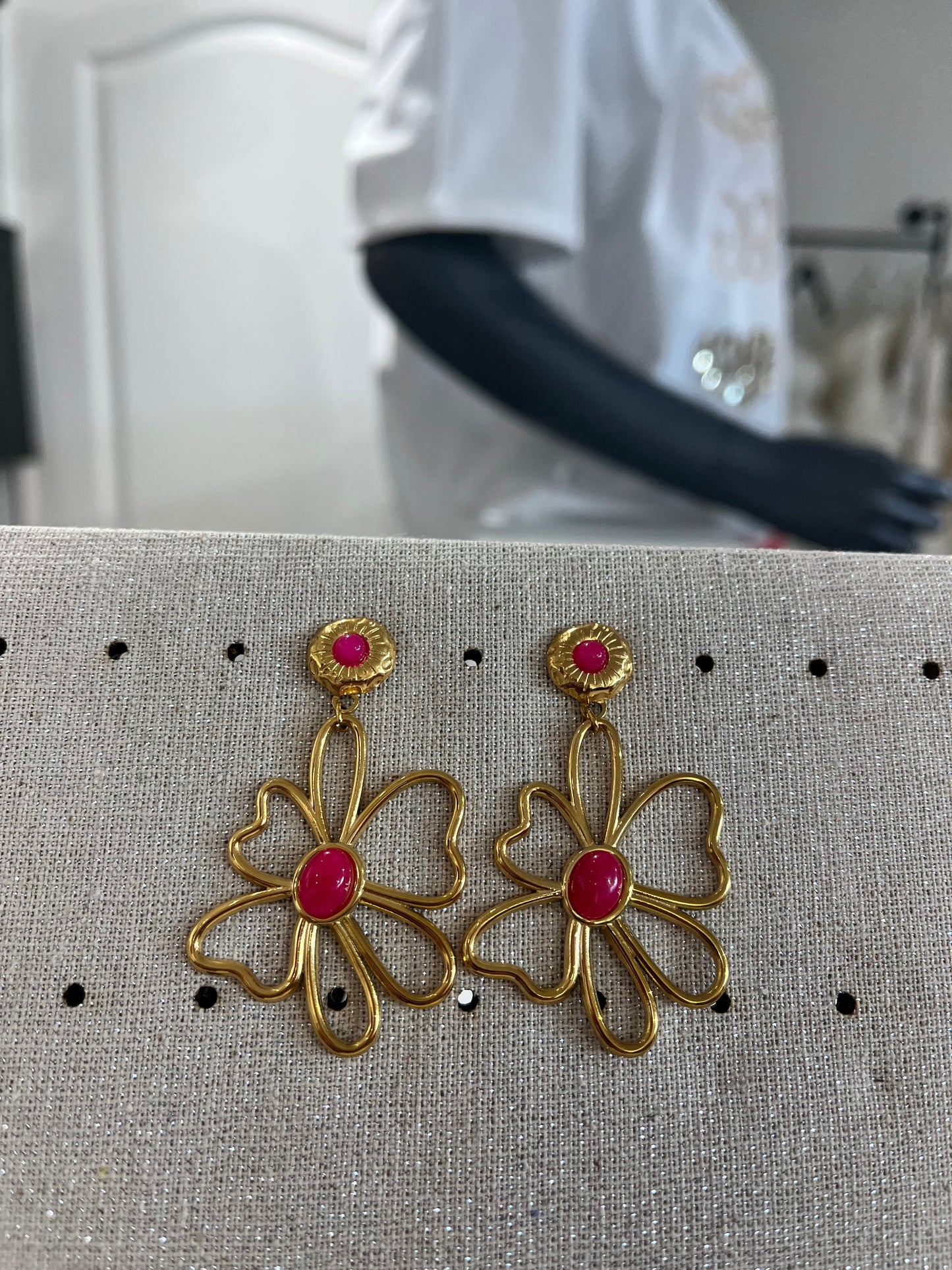 boucles fleur détails couleurs