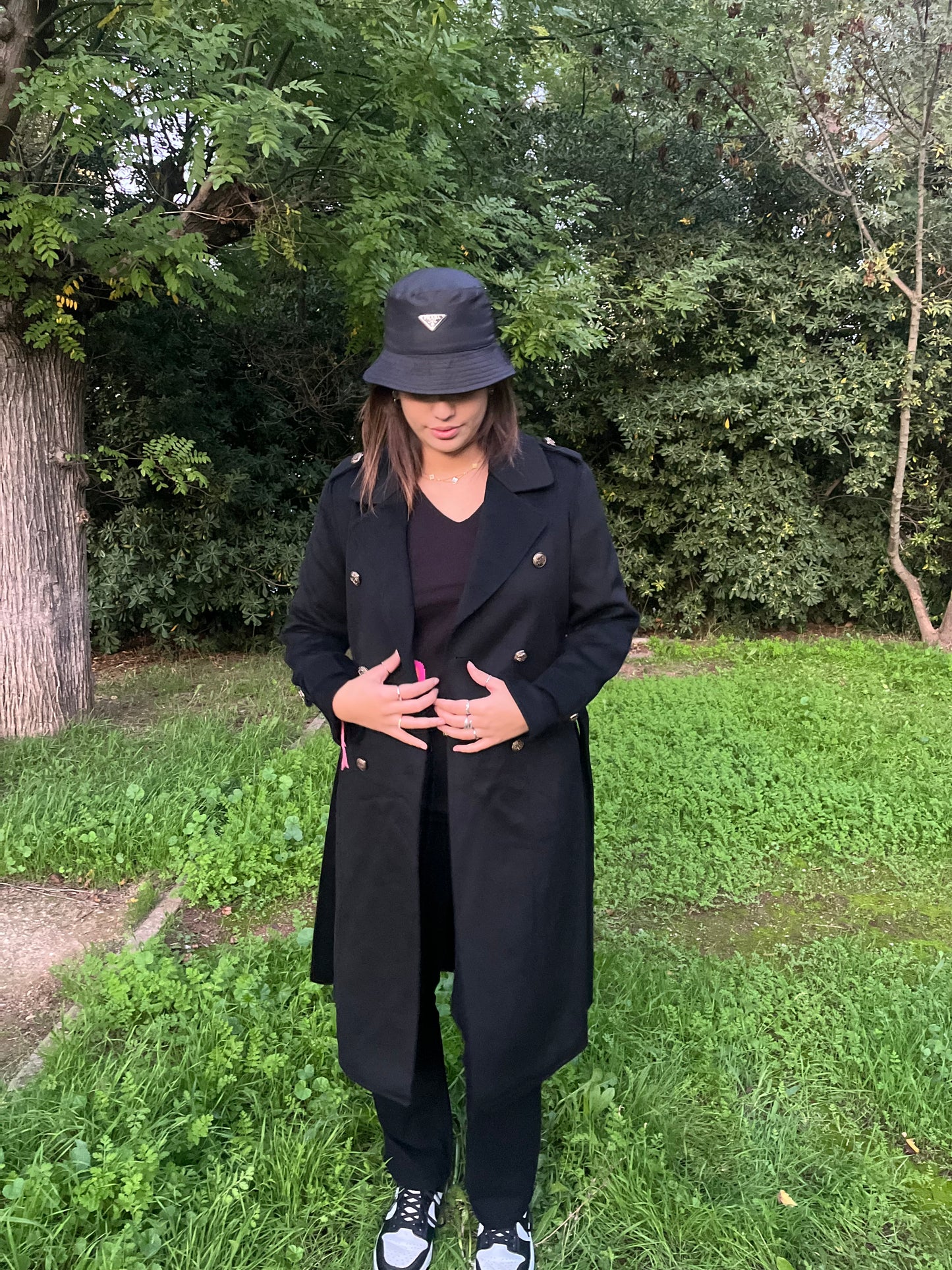 Manteau noir en laine classique
