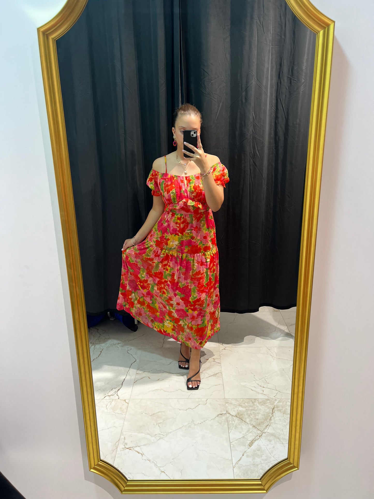 Robe longue à fleurs