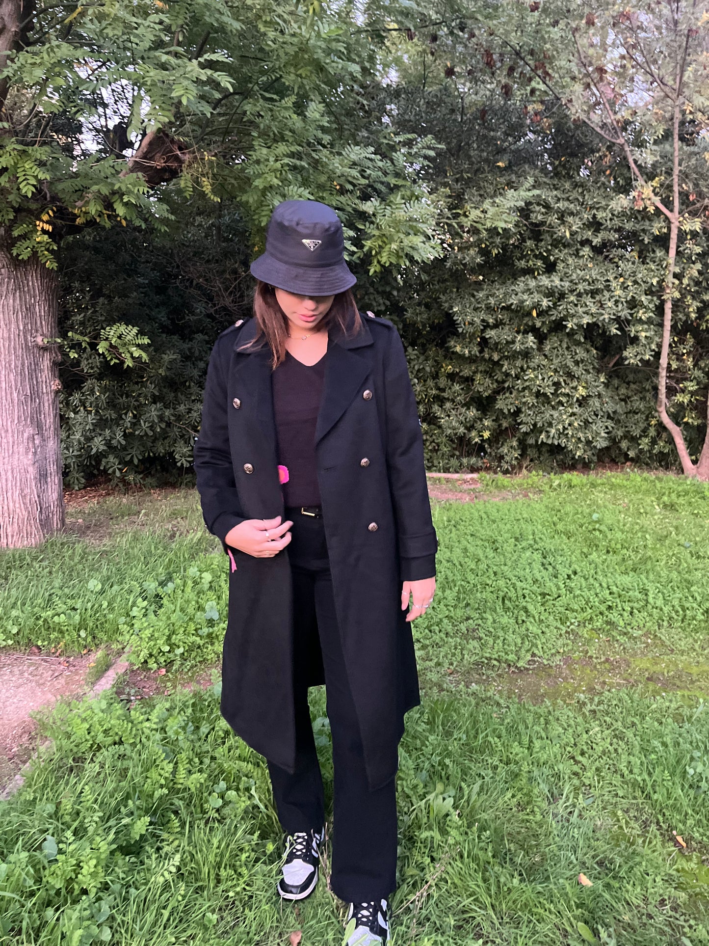 Manteau noir en laine classique