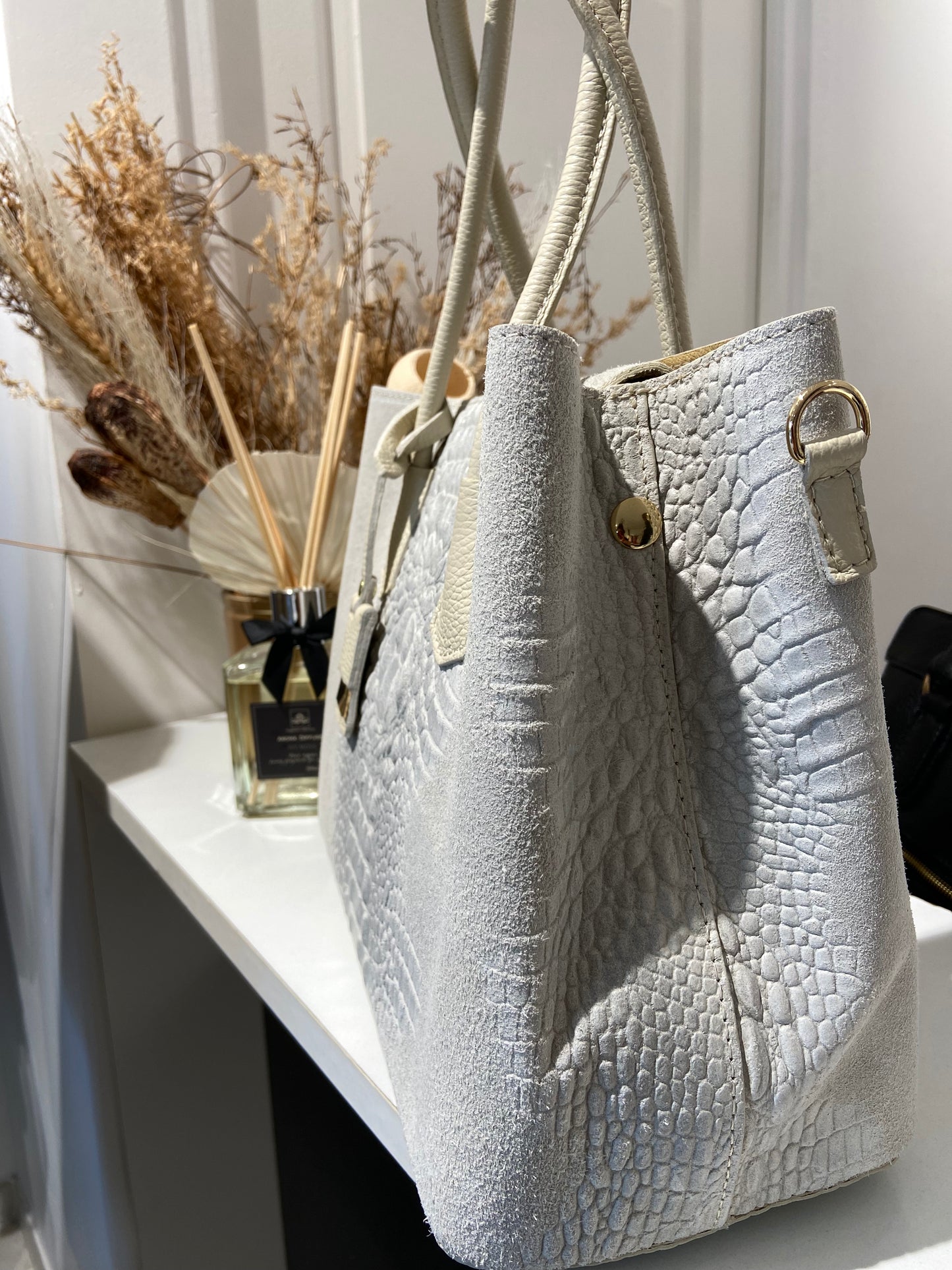 Sac en cuir croco