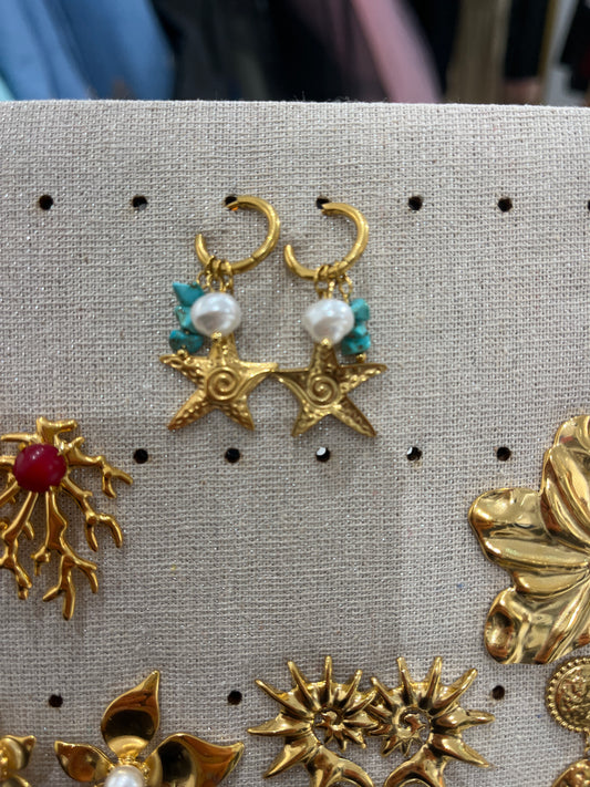 boucles étoiles avec perles