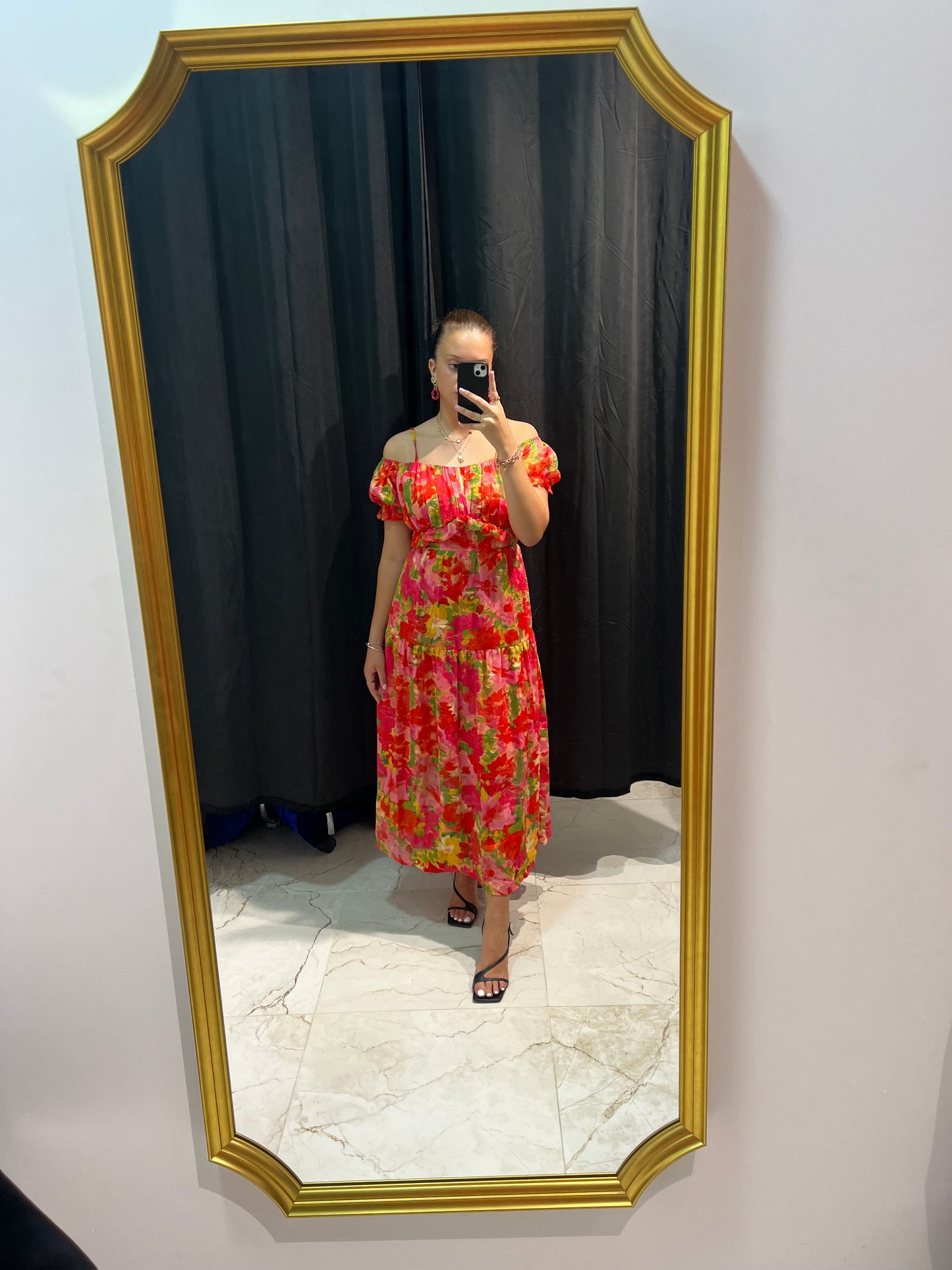 Robe longue à fleurs
