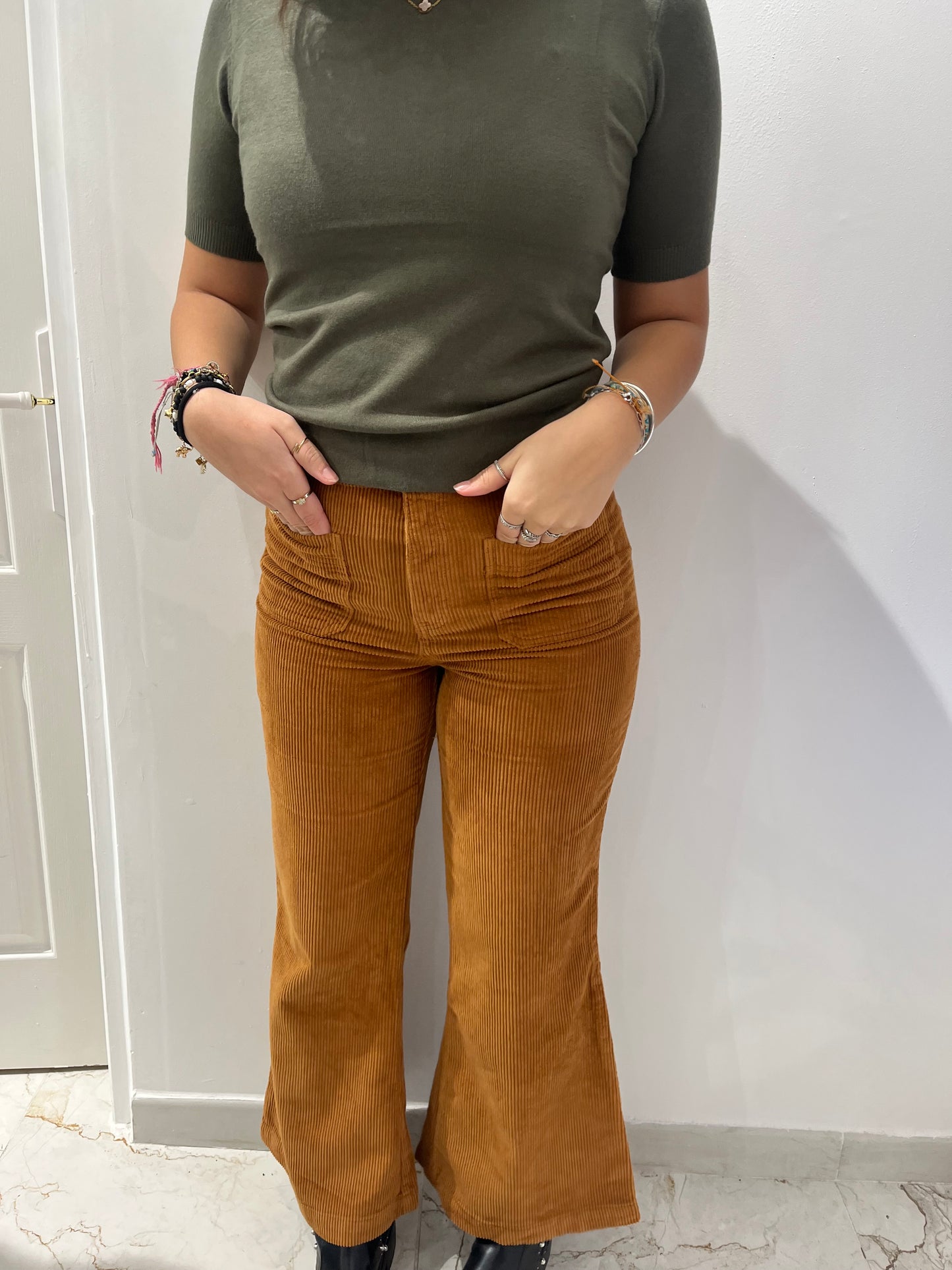 Pantalon marron en velours