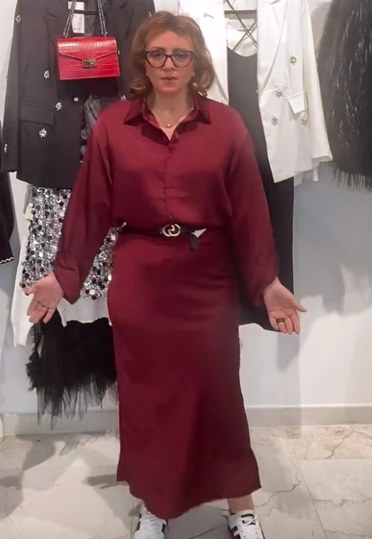 jupe satinée cloué