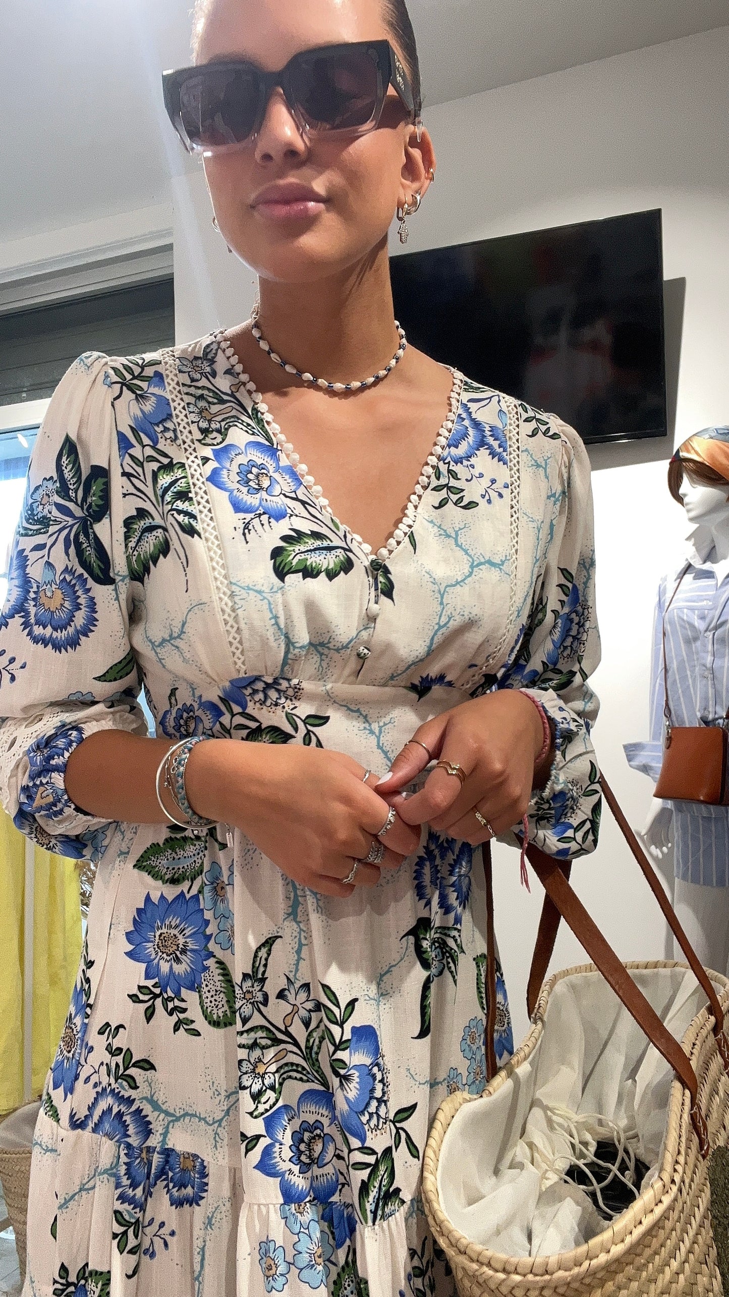 Robe fleurie manches