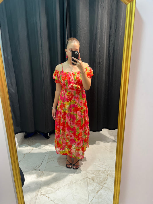 Robe longue à fleurs