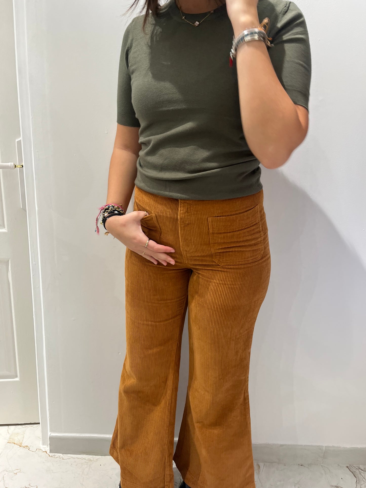 Pantalon marron en velours