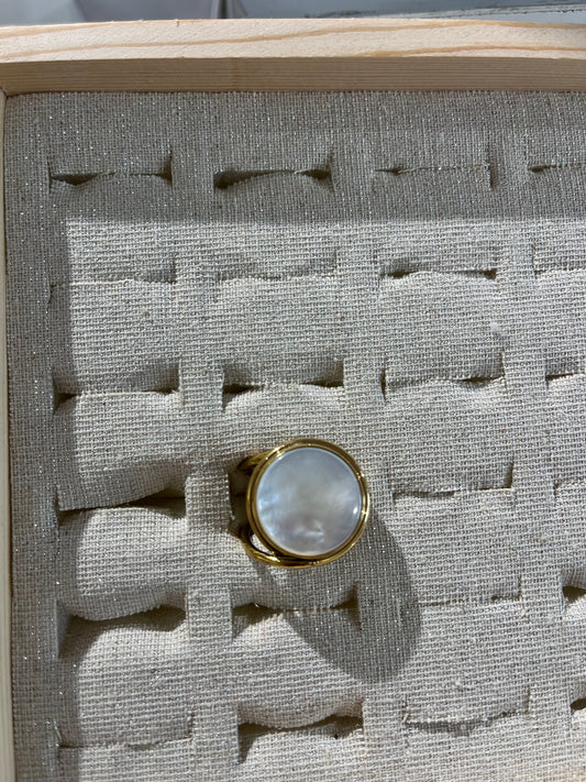 bague pierre irisée