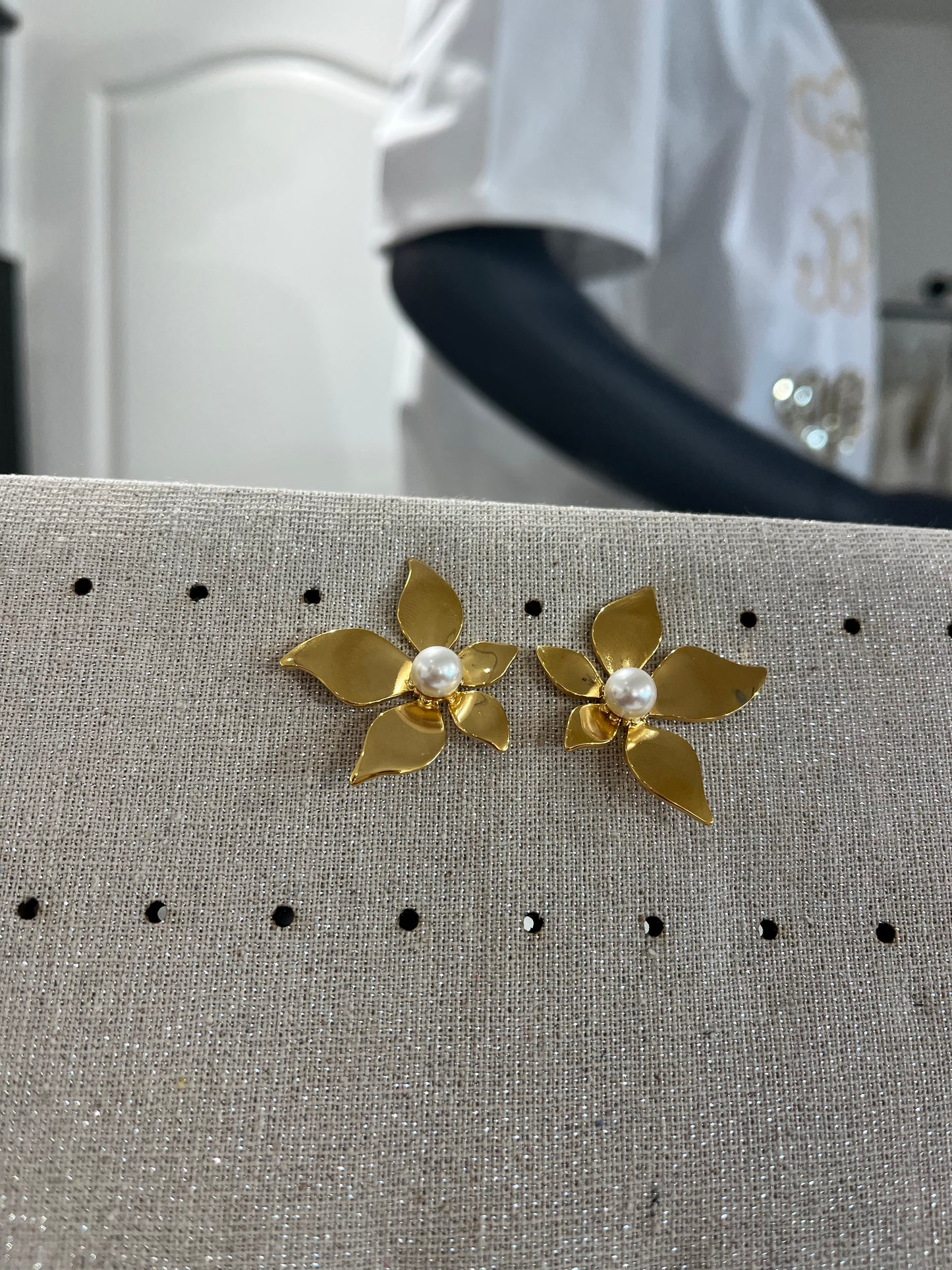 boucles fleur cœur perle