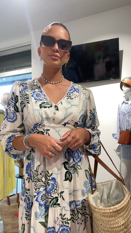 Robe fleurie manches
