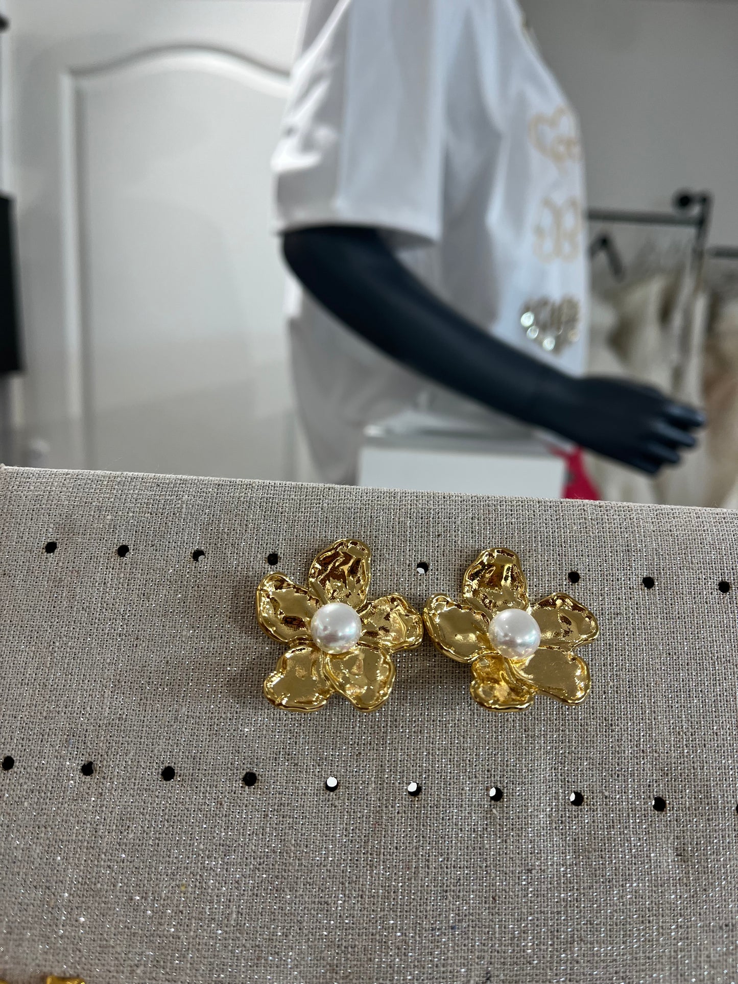 boucles fleur cœur blanc