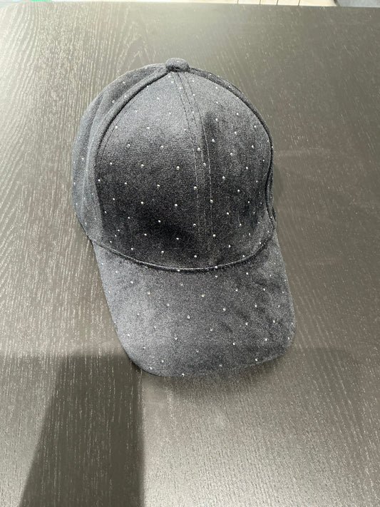 casquette en velours avec strass