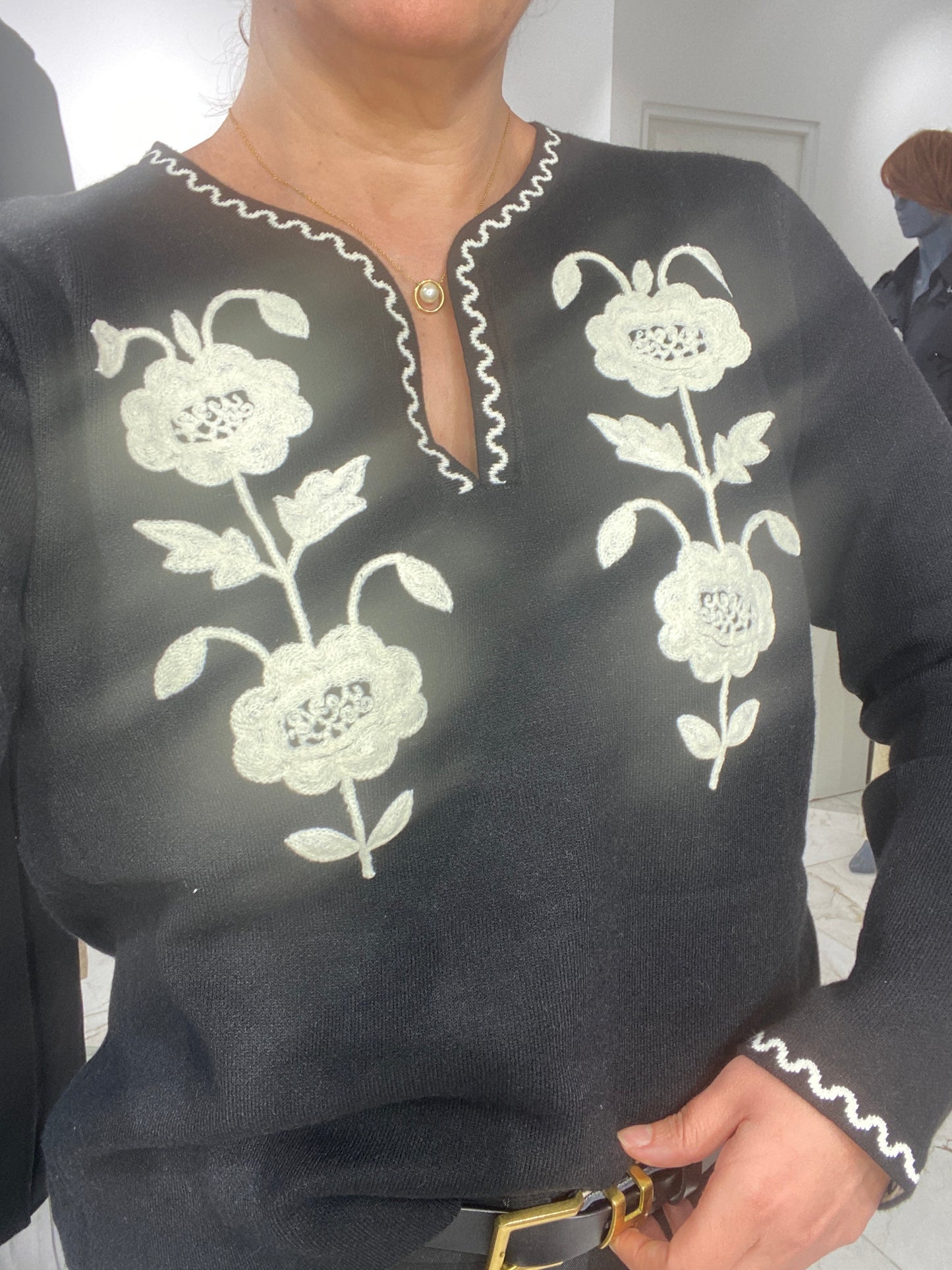 pull à fleurs