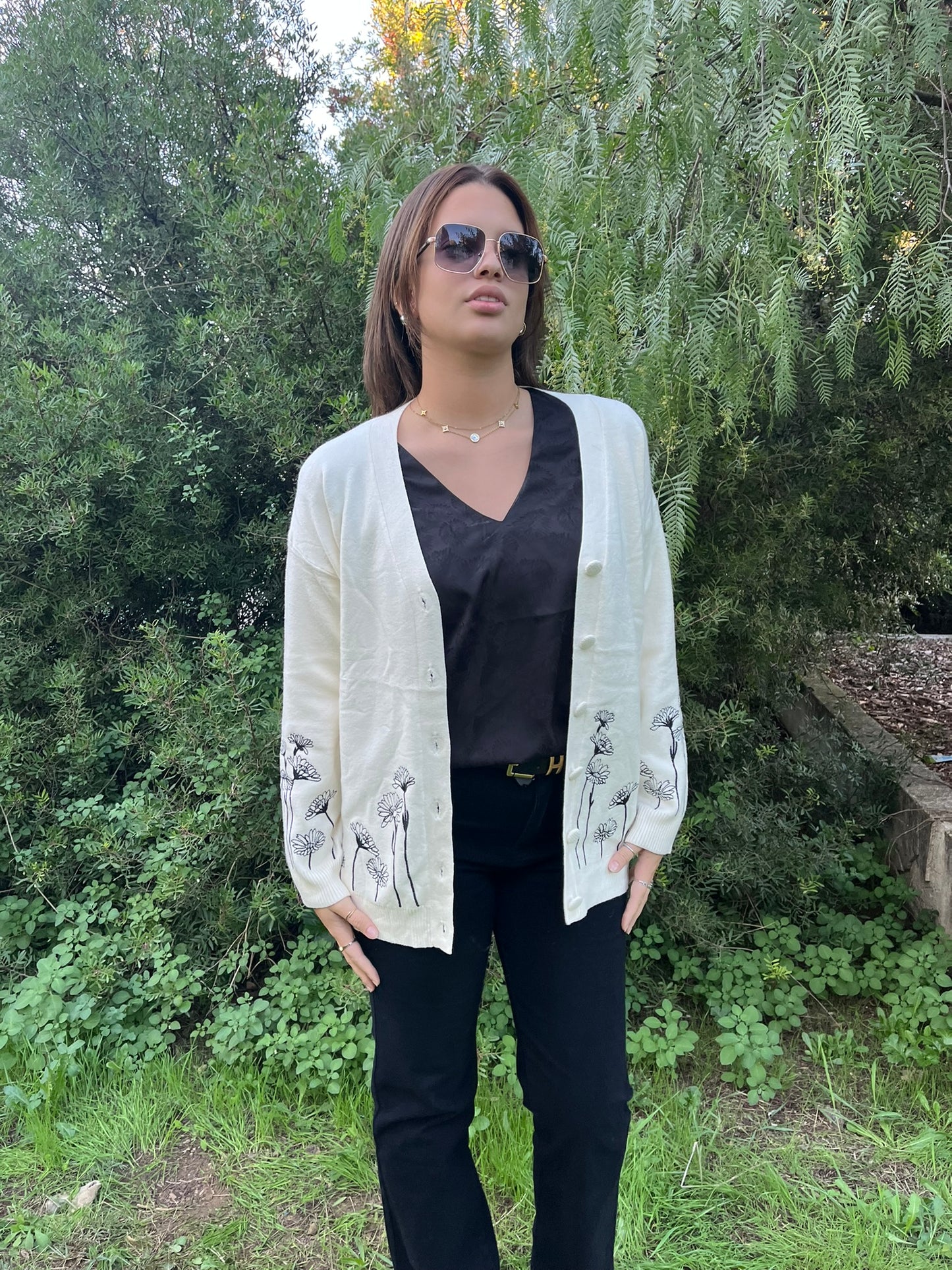 Gilet avec motif à fleur